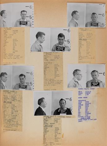 (AMERICAN MUG SHOTS--CRIME LEDGER) An oversized ledger-like album titled Security Dept., with over 500 mug shots from the Oregon St